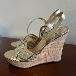 Elegant Gold Wedge Sandals